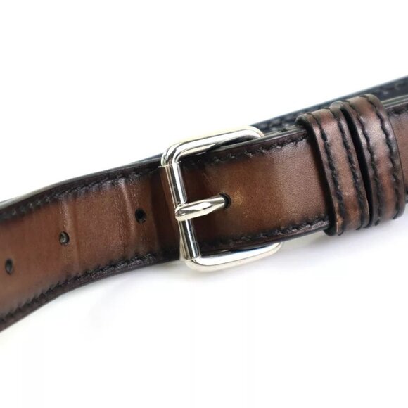 Auth Berluti Body Bag Messenger Bags Black/Browm Leather/Silvertone - Picture 9 of 14